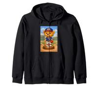 Cool Teddy Bear Baseball Player Illustration Graphic Designs Sudadera con Capucha