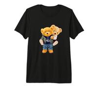 Cool Teddy Bear Boys Best Friends Style Ilustración Gráfico Camiseta Premium