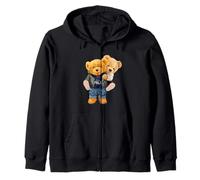 Cool Teddy Bear Boys Best Friends Style Ilustración Gráfico Sudadera con Capucha