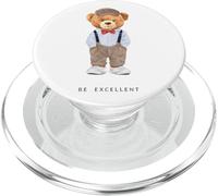 Cool Teddy Bear Happy Quotes Illustration Graphic Designs PopSockets PopGrip para MagSafe