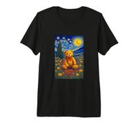 Cool Teddy Bear in The Starry Night Painting Concept Art Camiseta Premium