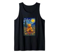 Cool Teddy Bear in The Starry Night Painting Concept Art Camiseta sin Mangas