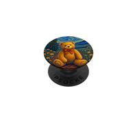 Cool Teddy Bear in The Starry Night Painting Concept Art PopSockets PopGrip Adhesivo