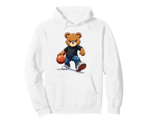 Cool Teddy Bear Jugando Basketball Graphic Streetwear Sudadera con Capucha