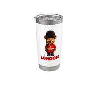 Cool Teddy Bear London King Guard Toy Style Cartoon Graphic Vaso térmico de acero inoxidable de doble pared