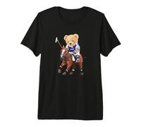 Cool Teddy Bear Playing Horse Polo Game Illustration Graphic Camiseta Premium