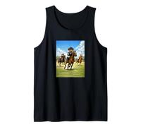 Cool Teddy Bear Playing Horse Polo Game Illustration Graphic Camiseta sin Mangas
