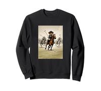 Cool Teddy Bear Playing Horse Polo Game Illustration Graphic Sudadera