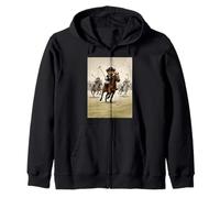 Cool Teddy Bear Playing Horse Polo Game Illustration Graphic Sudadera con Capucha