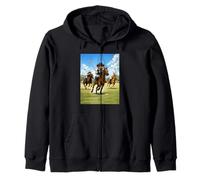 Cool Teddy Bear Playing Horse Polo Game Illustration Graphic Sudadera con Capucha