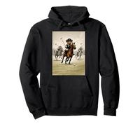 Cool Teddy Bear Playing Horse Polo Game Illustration Graphic Sudadera con Capucha