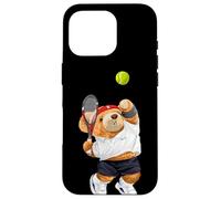 Cool Teddy Bear Playing Tennis Illustration Graphic Designs Carcasa para iPhone 16 Pro