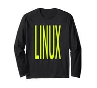 Cool tee con Grandes Letras Amarillas Linux Os de código Abierto Manga Larga