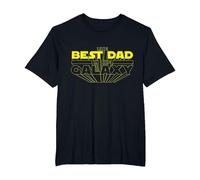 Cool The Best Dad In The Galaxy Illustration Graphic Designs Camiseta, Hombre Tallas Grandes, Negro, 5X Alto