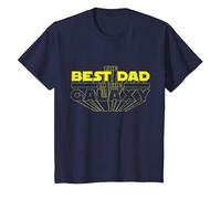 Cool The Best Dad In The Galaxy Illustration Graphic Designs Camiseta, Niños, Azul Marino, 4 años