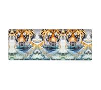 Cool Tiger - Alfombrilla de mouse grande de 30,5 x 80 cm | Para juegos y oficina en casa, superficie duradera, antideslizante y bordes reforzados