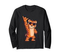 Cool Tiger Rock On Funny Animal Lover Graphic Gafas de Sol Manga Larga