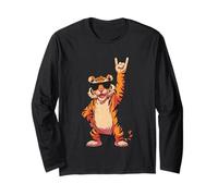 Cool Tiger Rock On Funny Animal Lover Graphic Gafas de Sol Manga Larga
