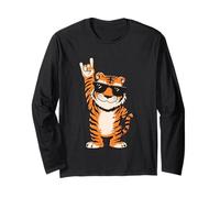 Cool Tiger Rock On Funny Animal Lover Graphic Gafas de Sol Manga Larga