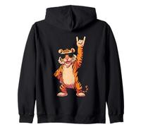 Cool Tiger Rock On Funny Animal Lover Graphic Gafas de Sol Sudadera con Capucha