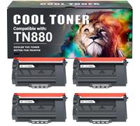 Cool Toner Tóner compatible TN880: cartucho de repuesto para Brother TN880 TN-880 TN 880 HL-L6200DW MFC-L6700DW MFC-L6800DW HL-L6200DWT HL-L6300DW MFC-L6900DW Super High Yield Printer Black Ink 4Pack