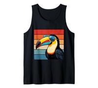 Cool Tucán Retro Puesta de Sol Vintage Amante de pájaros Desgastados Camiseta sin Mangas