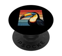 Cool Tucán Retro Puesta de Sol Vintage Amante de pájaros Desgastados PopSockets PopGrip Adhesivo