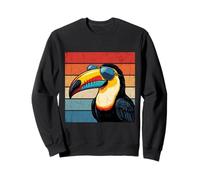 Cool Tucán Retro Puesta de Sol Vintage Amante de pájaros Desgastados Sudadera