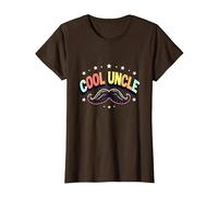Cool Uncle Club Retro Bigote Estrellas Orgullo Familia Camiseta, Mujer, Marrón, S