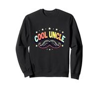 Cool Uncle Club Retro Bigote Estrellas Orgullo Familia Sudadera, Unisex para Adultos, Negro, XXL