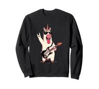 Cool Unicorn Guitarrista Divertido Diseño Retro Rock Music Sudadera