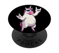Cool Unicorn Rock On Funny Fantasy Animal Graphic Gafas de Sol PopSockets PopGrip Adhesivo