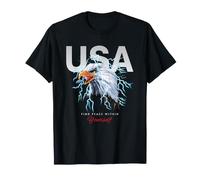 Cool USA Eagle with Wild Quotes Illustration Graphic Designs Camiseta