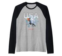 Cool USA Eagle with Wild Quotes Illustration Graphic Designs Camiseta Manga Raglan