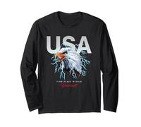 Cool USA Eagle with Wild Quotes Illustration Graphic Designs Manga Larga