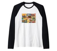 Cool Vintage California Illustration Novelty Graphic Designs Camiseta Manga Raglan