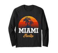 Cool Vintage Miami Beach Skyline I Love Miami Florida, Miami Manga Larga