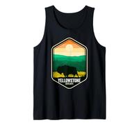 Cool Vintage Retro Parque Nacional Yellowstone Montaña Camiseta sin Mangas