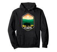 Cool Vintage Retro Parque Nacional Yellowstone Montaña Sudadera con Capucha