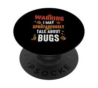 Cool Warning Talk About Bugs Funny Insect Collector Boy PopSockets PopGrip Adhesivo