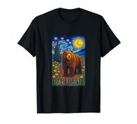 Cool Wild California Bear in The Starry Night Painting Art Camiseta