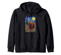 Cool Wild California Bear in The Starry Night Painting Art Sudadera con Capucha