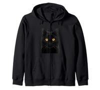 Cool Wild Halloween Black Cat Illustration Graphic Designs Sudadera con Capucha
