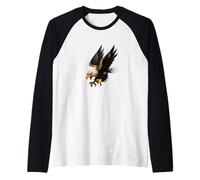 Cool Wild USA Eagle Hunting Illustration Graphic Designs Camiseta Manga Raglan
