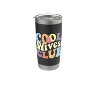 Cool Wives Club Nueva Mamá Soltera Esposa Orgullosa Mamá Maternidad Vaso térmico de acero inoxidable de doble pared