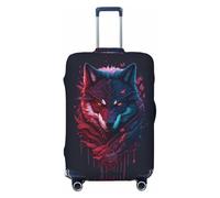 Cool Wolf Head - Fundas elásticas para equipaje de viaje, 45,7 a 81,3 cm, Black, L