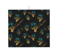 Cool Wolf Head - Tapete de microfibra para secado de platos para encimera de cocina, lavable a máquina, súper absorbente, tapete de secado de platos, 40.6 x 45.7 cm