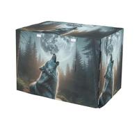 Cool Wolf Moon - Funda para jaula de mascotas con lados enrollables, resistente al agua, cubierta para perrera de perro, para interiores, talla XL