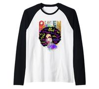 Cool Women Black Educated Melanin Queen Girl Graphic Design Camiseta Manga Raglan