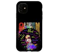 Cool Women Black Educated Melanin Queen Girl Graphic Design Carcasa para iPhone 11